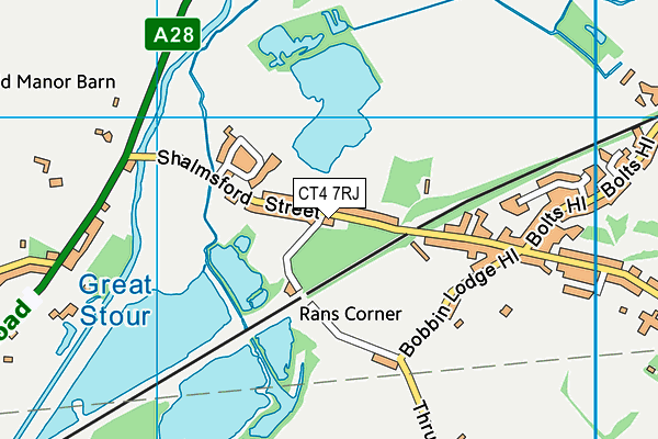 CT4 7RJ map - OS VectorMap District (Ordnance Survey)