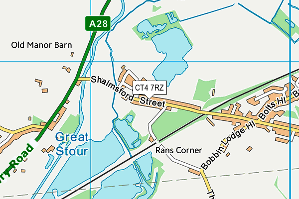 CT4 7RZ map - OS VectorMap District (Ordnance Survey)