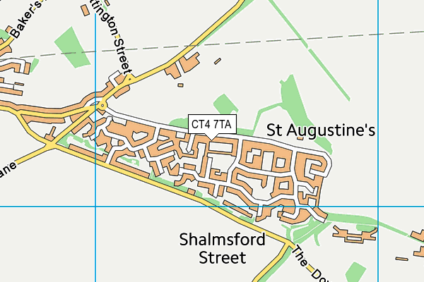 Chartham Sports Club map (CT4 7TA) - OS VectorMap District (Ordnance Survey)