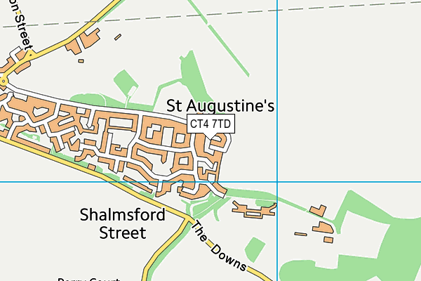 St Augustines Football And Recreation Ground map (CT4 7TD) - OS VectorMap District (Ordnance Survey)