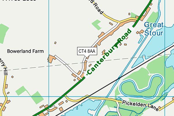 CT4 8AA map - OS VectorMap District (Ordnance Survey)