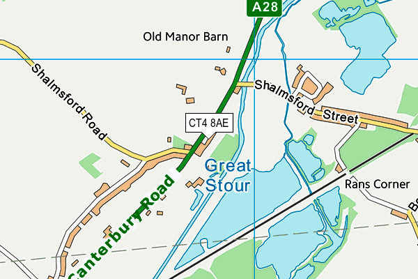 CT4 8AE map - OS VectorMap District (Ordnance Survey)