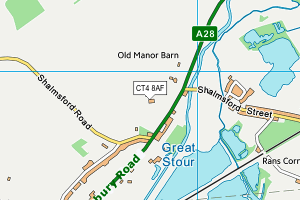 CT4 8AF map - OS VectorMap District (Ordnance Survey)