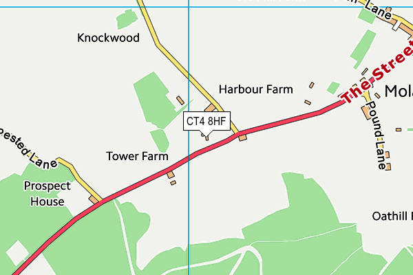 CT4 8HF map - OS VectorMap District (Ordnance Survey)