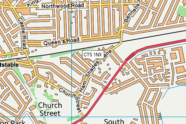 CT5 1NX map - OS VectorMap District (Ordnance Survey)