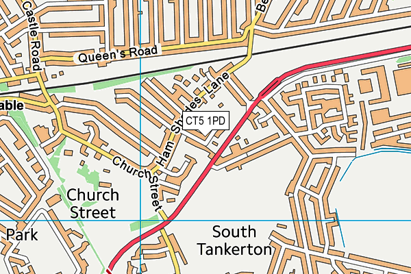 CT5 1PD map - OS VectorMap District (Ordnance Survey)