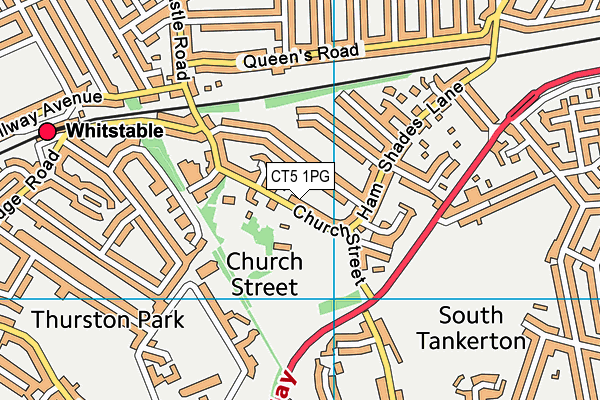 CT5 1PG map - OS VectorMap District (Ordnance Survey)