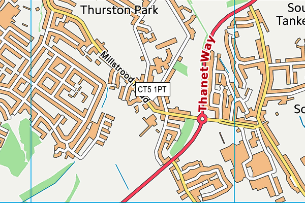 CT5 1PT map - OS VectorMap District (Ordnance Survey)