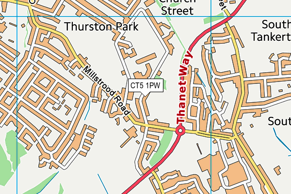 CT5 1PW map - OS VectorMap District (Ordnance Survey)