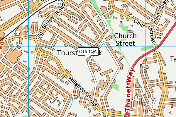 CT5 1QA map - OS VectorMap District (Ordnance Survey)