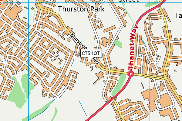 CT5 1QT map - OS VectorMap District (Ordnance Survey)