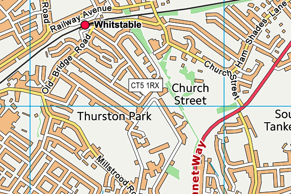 CT5 1RX map - OS VectorMap District (Ordnance Survey)