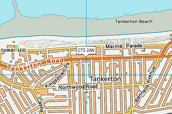 CT5 2AN map - OS VectorMap District (Ordnance Survey)