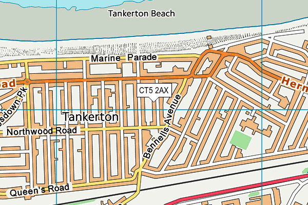 CT5 2AX map - OS VectorMap District (Ordnance Survey)