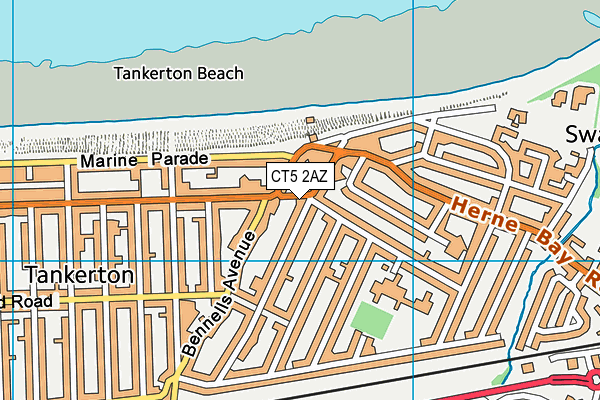 CT5 2AZ map - OS VectorMap District (Ordnance Survey)