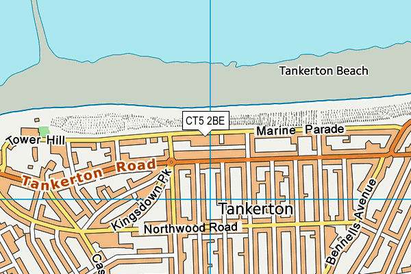 CT5 2BE map - OS VectorMap District (Ordnance Survey)
