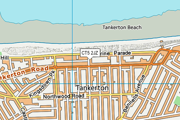 CT5 2JZ map - OS VectorMap District (Ordnance Survey)