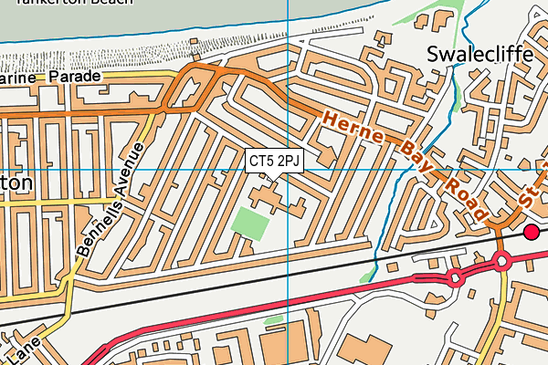 CT5 2PJ map - OS VectorMap District (Ordnance Survey)