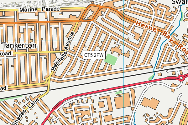 CT5 2PW map - OS VectorMap District (Ordnance Survey)