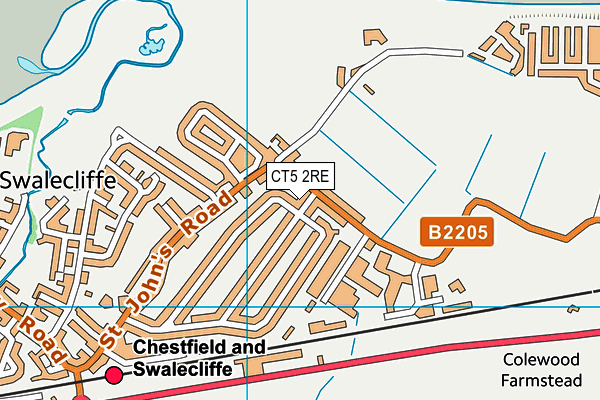 CT5 2RE map - OS VectorMap District (Ordnance Survey)