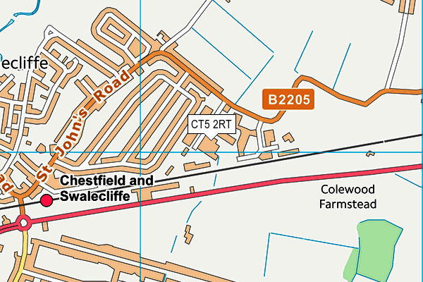 CT5 2RT map - OS VectorMap District (Ordnance Survey)