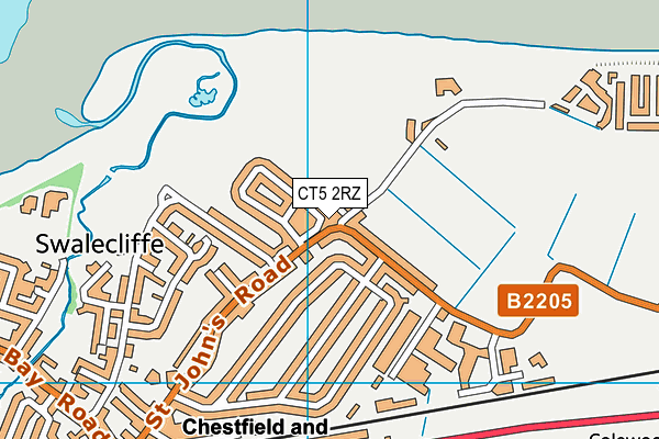 CT5 2RZ map - OS VectorMap District (Ordnance Survey)