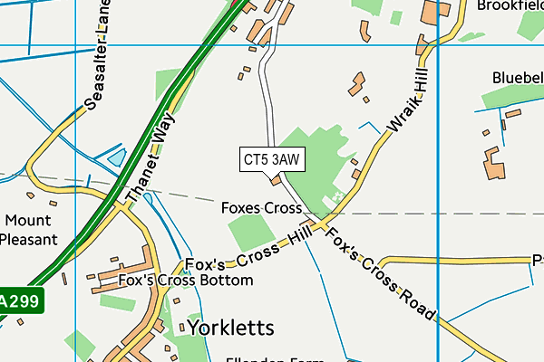 CT5 3AW map - OS VectorMap District (Ordnance Survey)