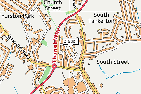 CT5 3DT map - OS VectorMap District (Ordnance Survey)