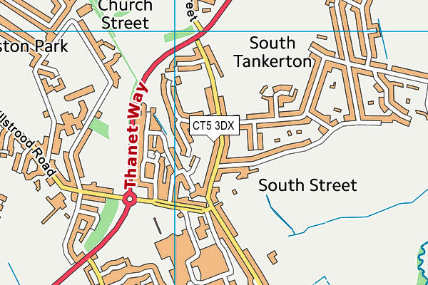 CT5 3DX map - OS VectorMap District (Ordnance Survey)