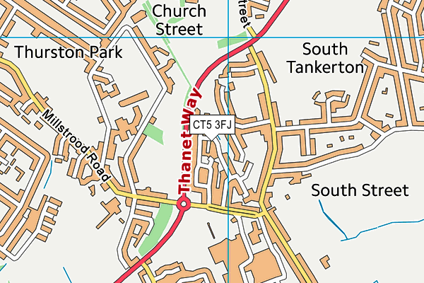 CT5 3FJ map - OS VectorMap District (Ordnance Survey)