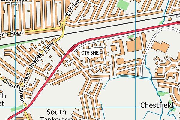 CT5 3HE map - OS VectorMap District (Ordnance Survey)