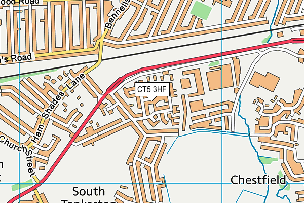 CT5 3HF map - OS VectorMap District (Ordnance Survey)