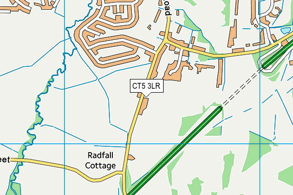 Radfall Recreation Ground map (CT5 3LR) - OS VectorMap District (Ordnance Survey)