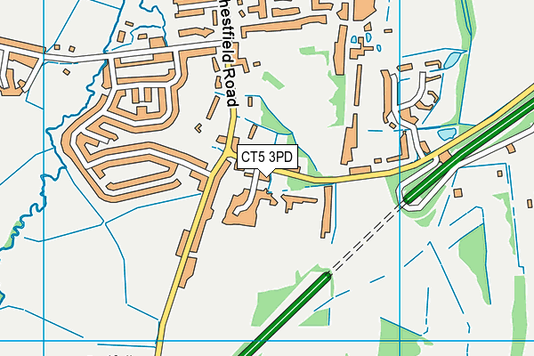 CT5 3PD map - OS VectorMap District (Ordnance Survey)