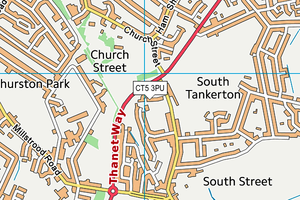 CT5 3PU map - OS VectorMap District (Ordnance Survey)