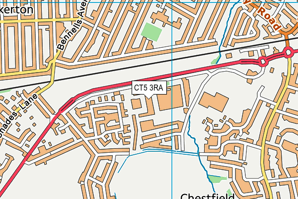 CT5 3RA map - OS VectorMap District (Ordnance Survey)