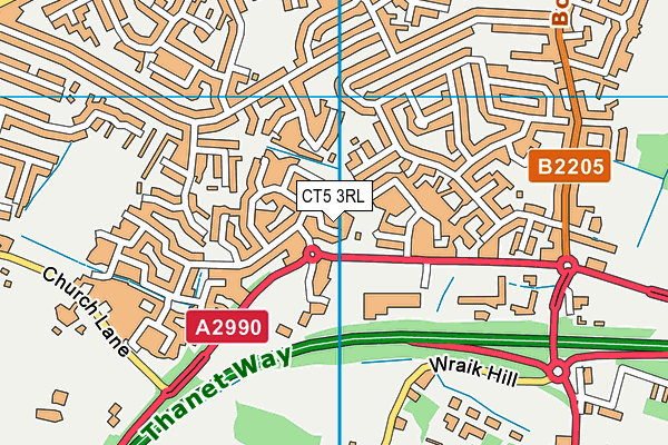 CT5 3RL map - OS VectorMap District (Ordnance Survey)