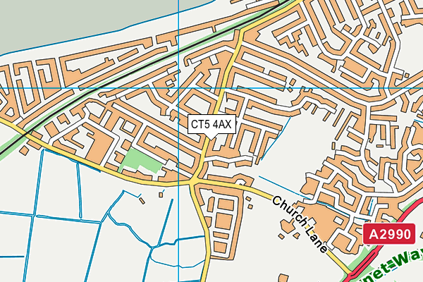 CT5 4AX map - OS VectorMap District (Ordnance Survey)