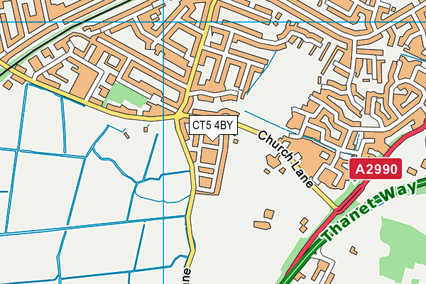 CT5 4BY map - OS VectorMap District (Ordnance Survey)