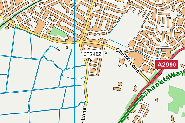 CT5 4BZ map - OS VectorMap District (Ordnance Survey)