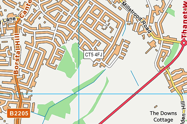 CT5 4FJ map - OS VectorMap District (Ordnance Survey)