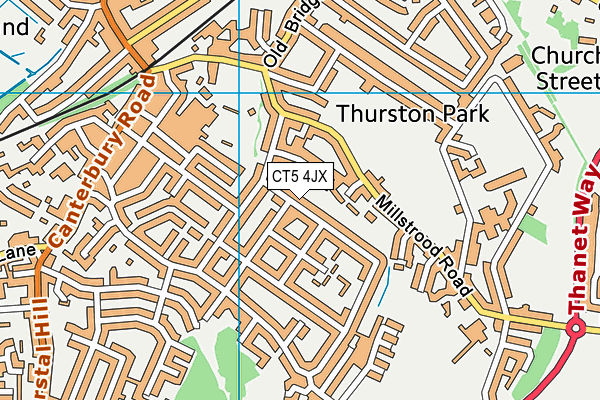 CT5 4JX map - OS VectorMap District (Ordnance Survey)