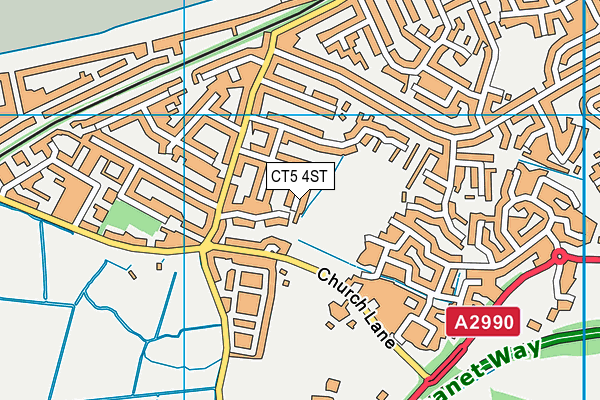 CT5 4ST map - OS VectorMap District (Ordnance Survey)