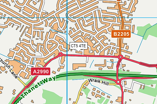 CT5 4TE map - OS VectorMap District (Ordnance Survey)