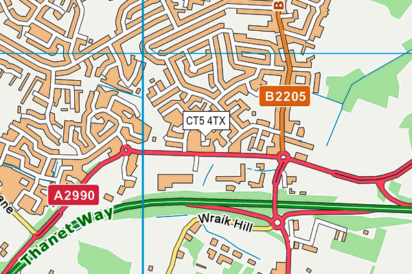 CT5 4TX map - OS VectorMap District (Ordnance Survey)