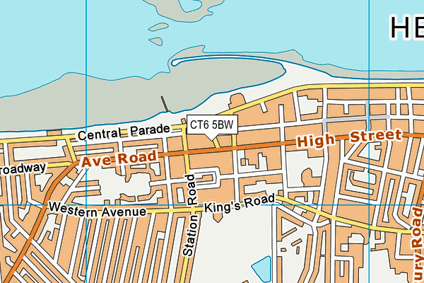CT6 5BW map - OS VectorMap District (Ordnance Survey)