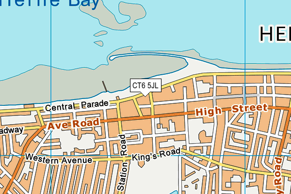 CT6 5JL map - OS VectorMap District (Ordnance Survey)