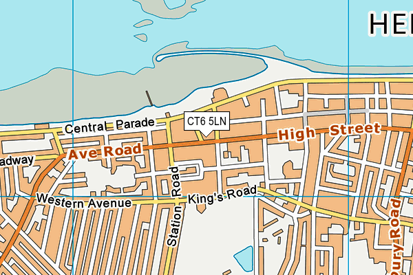 CT6 5LN map - OS VectorMap District (Ordnance Survey)