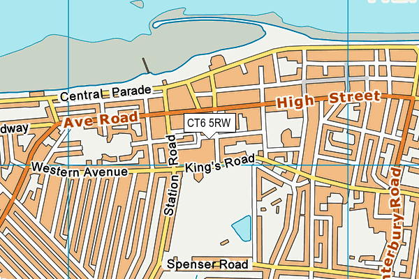 CT6 5RW map - OS VectorMap District (Ordnance Survey)
