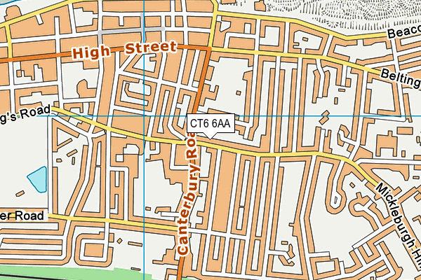 CT6 6AA map - OS VectorMap District (Ordnance Survey)